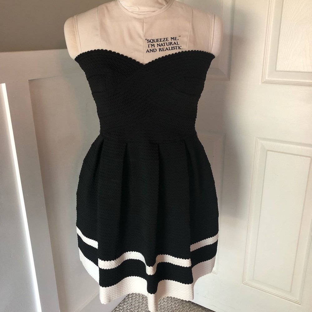 Black and white stripe party dress